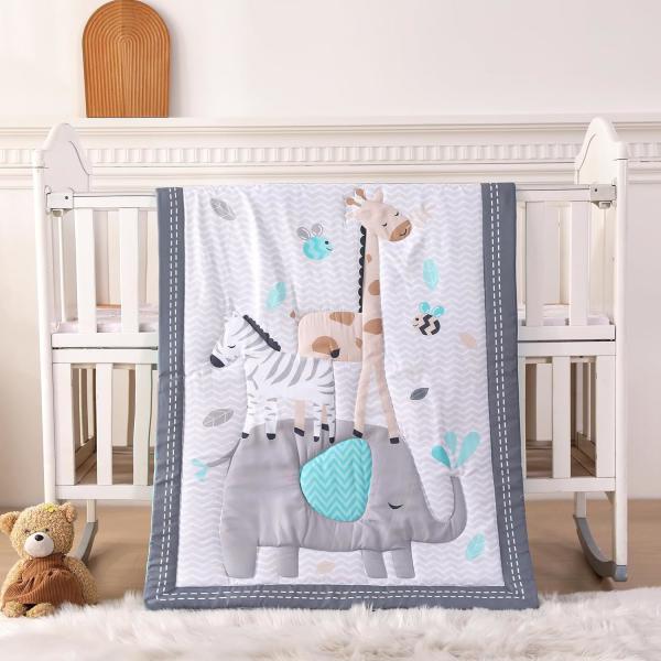 Premium 3-Piece Cartoon Baby Bedding Set , Newborn& Infant Nursery Bedding Set