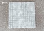 Natural Color Carrara Mosaic Polished Marble Floor Tiles 196 Pcs / Sheet