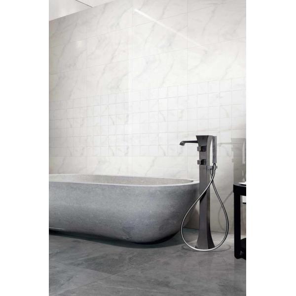 Carrara White Porcelain Bathroom Wall Tiles Indoor 30 X 60 Cm Size High Gloss 1