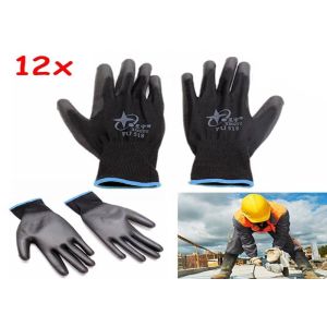 Nylon Liner Polyurethane Coated Gloves , Anti Oil PU Leather Gloves