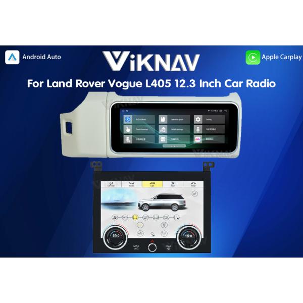 Viknav 12.3 Inch Touch Screen Car Radio And AC For Land Rover Range Rover Vogue L405 2013-2017 Multimedia Player GPS Navigation Head Unit (White All)