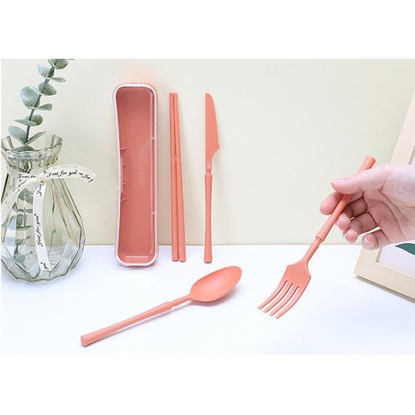 Foldable 4-PC Cutlery Set High Temperature Resistant Eco Tableware Accessories Made Of Wheat Straw Fiber Various Sizes Eco-Friendly And Durable