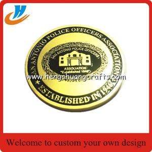 China Custom 50mm 3mm thickness of gold coins for souvenirs sample acceptable on sale