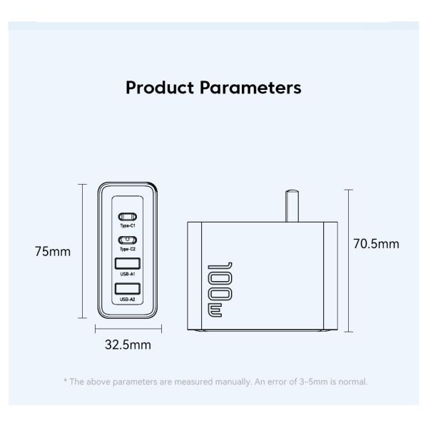 ESSAGER ES-CD37 USB A USB C GaN Chargers PD 100W