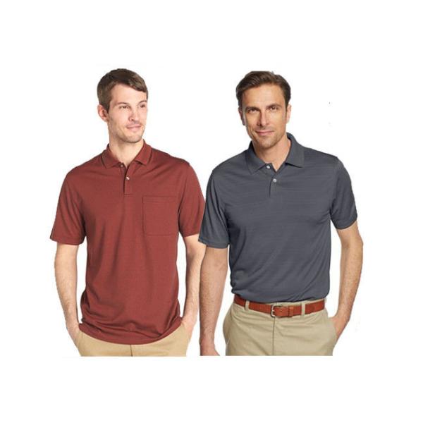 Mature Men's Casual Work Uniforms , Comfortable Grey Color Cotton Polo Shirts