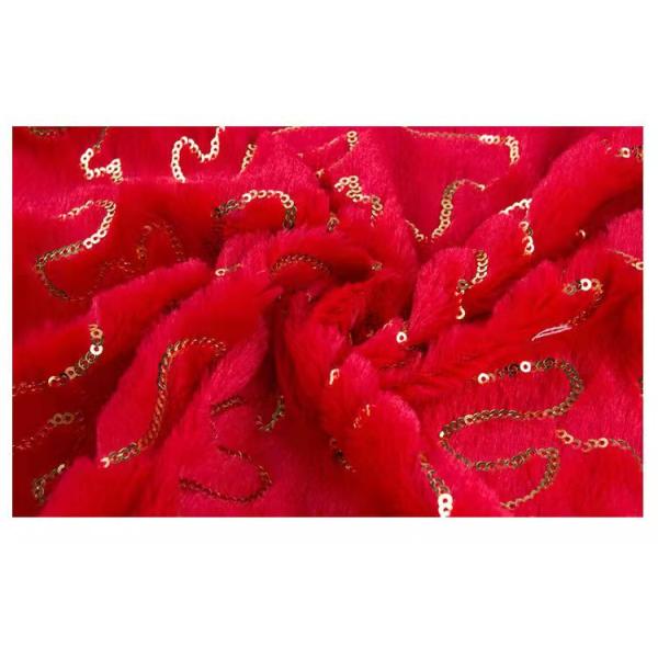 DDP Free Sample Textiles Best Design Reversible Gold Sequin Red/Pink/Grey Velvet Fabric Wholesale