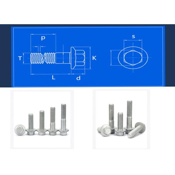 Half Threads Metric Hex Flange Bolts M3 - M36 Coarse Thread Bolt For Machinery