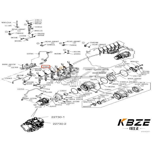 KOBELCO SK350-8 VHS230812640 FOR HINO J08E ENGINE PARTS 23708-E0100 INJECTOR OVERFLOW PIPE