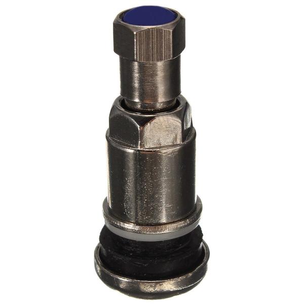 Zinc Alloy Tubeless Car Tyre Valve Silver MS525 5.2 X 0.5 Cm With Dust Caps