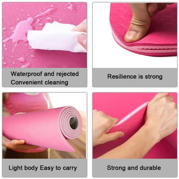 Double Layer Dual Color TPE Yoga Mat 183*61cm Good Elasticity
