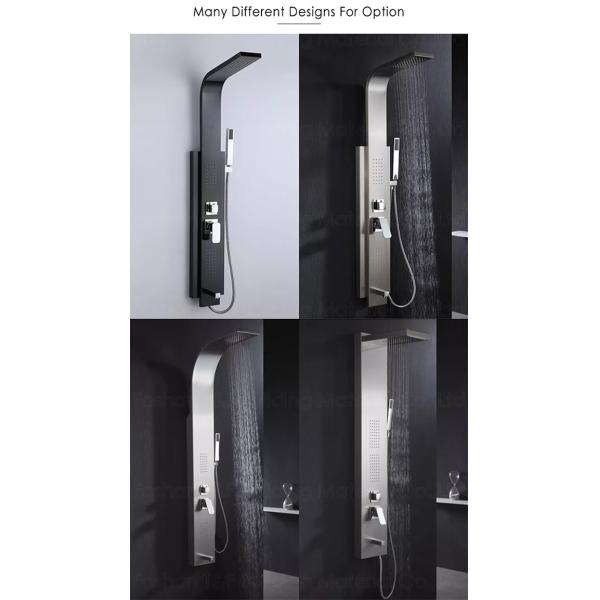 Shower Panel Wall Mounted Thermostatic Black Spa Rainfall Bath Stainless Steel
