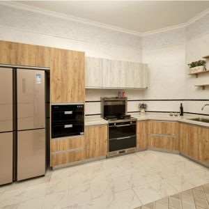 Cheap Customized Furniture OEM ODM PVC Modern Wood Kitchen Cabinets wholesale