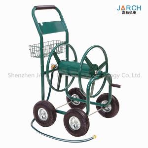Cheap 4 Wheel Steel Garden Hose Reel Cart 350 Feet Weather Resistant With Non - Slip Handle wholesale