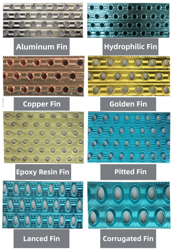 Copper Tube Aluminum Fin Condenser 50mm Tube HVAC Heat Exchanger