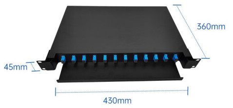 Indoor Outdoor SC Patch Panel 12 Port Patch Panel Rack Mount 1U