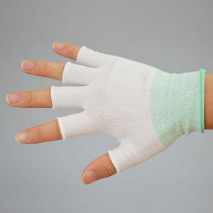 Cheap Knit Low Lint Half Finger Nylon Polyester Glove Liners Medium Weight 13 Gauge wholesale