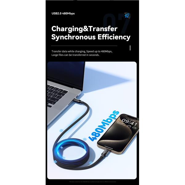 USB C To USB C Magnetic Cables 100W 1m 480Mbps ES-X53 Series