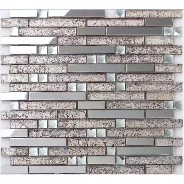 Mixed Plating Goldleaf Glass Mosaic Wall Tile for Hotel Bathroom Interior