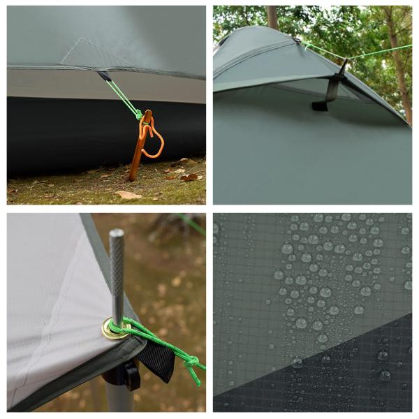 1 Person L205cm Ultralight 1.8kg Pop Up Camping Tent