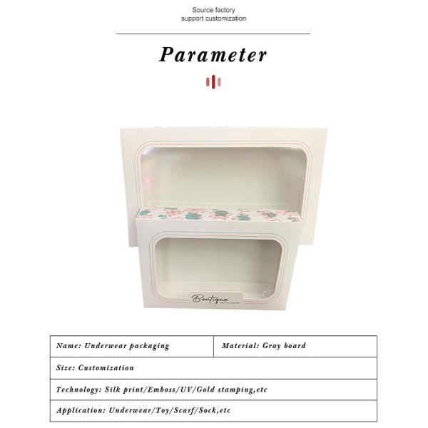 ODM Children's Coated Paper Underwear Clothes Cardboard Shirt Boxes With Window