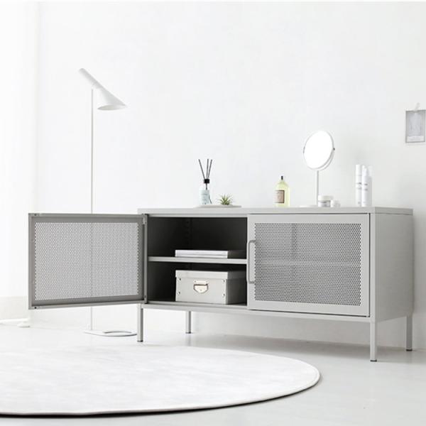Modern Style 1.2mm Steel TV Stand Cabinet Metal Living Room Apartment