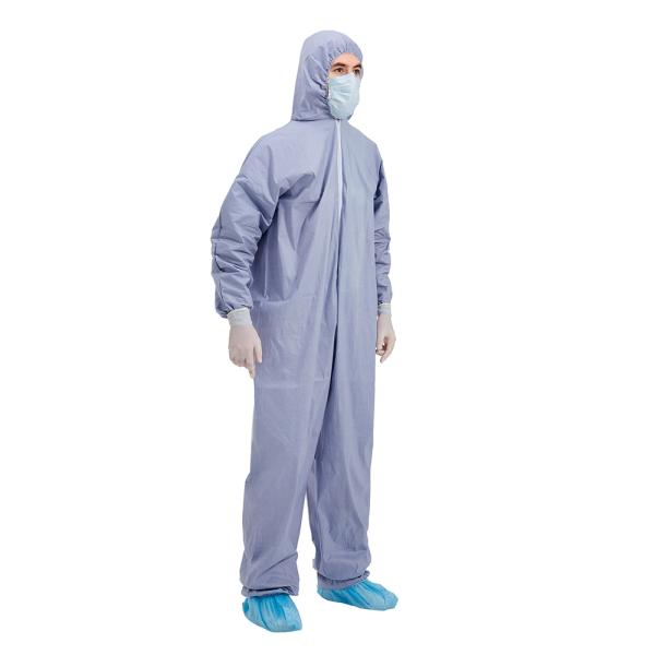 non woven Disposable Work Coveralls Nylon zipper EN 1073 2