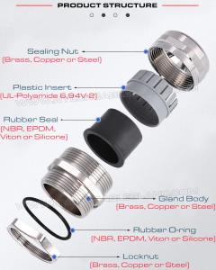 Cheap Cable Gland Brass Metal IP68 / IP69K with PG connecting thread wholesale
