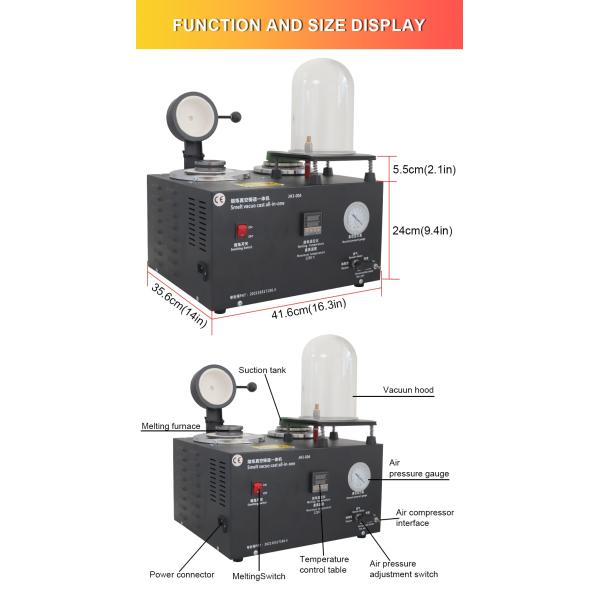 1400W Jewelry Melting Furnace Metal Jewelry Vacuum Casting Machine
