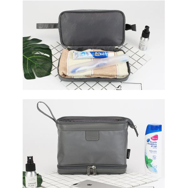 Canvas Mens Travel Wash Bag , Promotional Men'S Leather Shaving Kit Bag