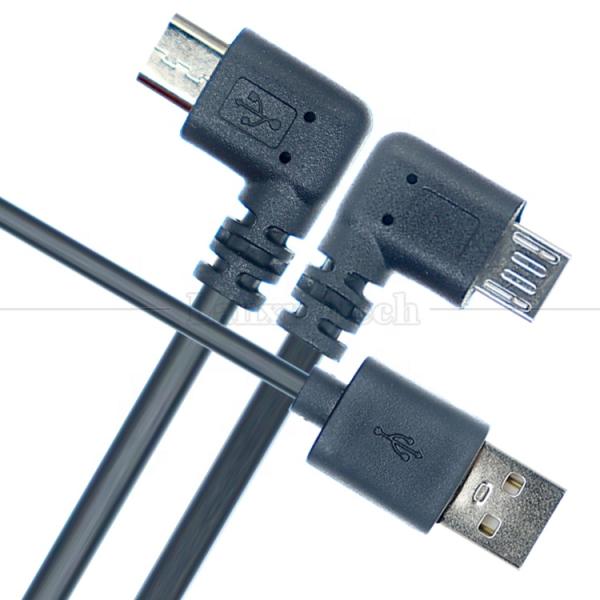 1M 2M 3M 1A 2A 3A Data Charging 90 Degree Right Angle USB Micro Extension Cable for Phone Tablet