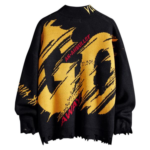 Plus Size Ripped Crewneck Pullover Sweatshirt Frayed Trim