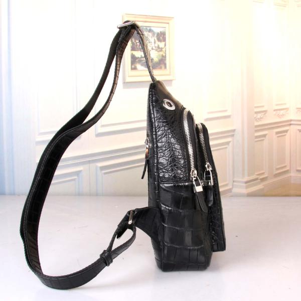 Fashion Designer Genuine Crocodile Belly Skin Casual Chest Bag For Men Messenger Bag Alligator Leather Cross Body Bag