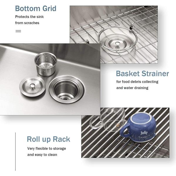 25'' Top Mount Stainless Steel Kitchen Sink Deep Bowl With Two Holes