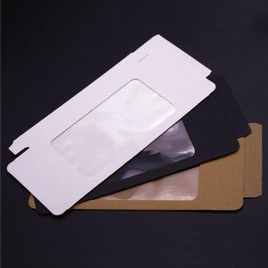 Portable Rectangle Brown Kraft Paper Box With Window SGS Approved