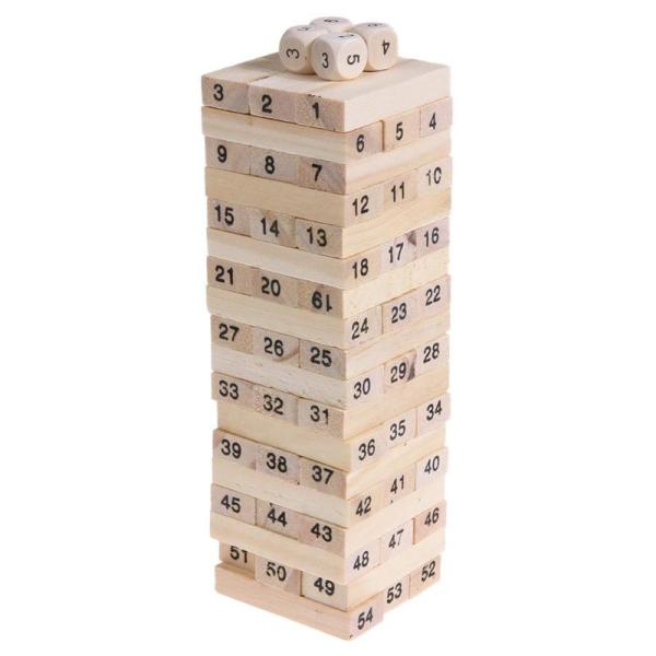 Digits Domino Wooden Building Blocks Toy Tower Stacking Game