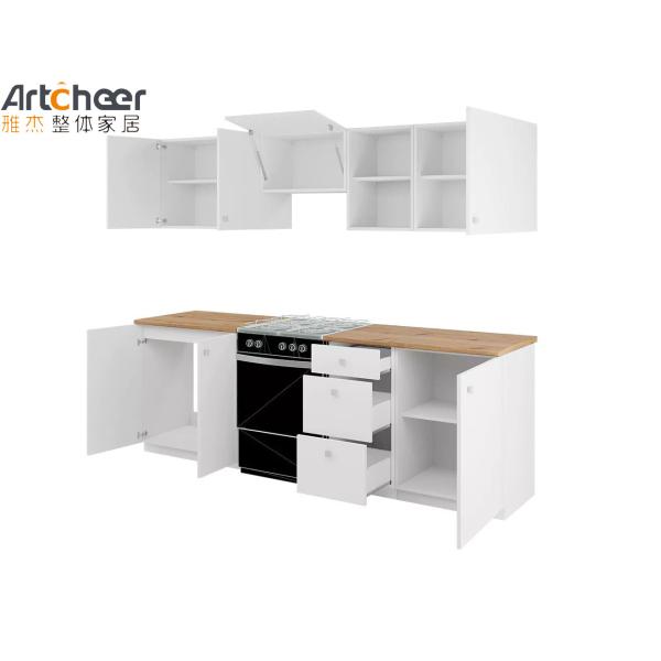 Small Room Grey Kitchen Cabinet with Modern and Stylish Half Bullnose Countertop Edging