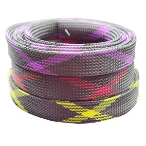 Cheap Pattern Nylon braided sleeve Electrical wire protective expandable polyester sleeving wholesale