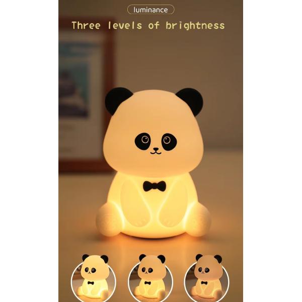 Cute Animal USB Rechargeable Baby Lamps Silicone Panda LED Night Light For Kids Night Lights