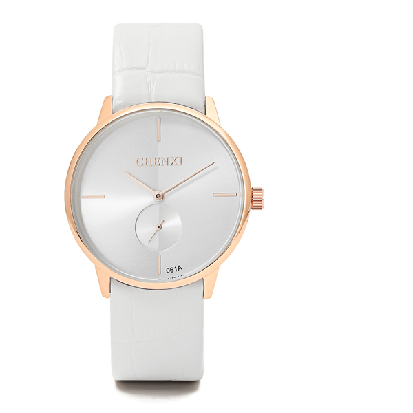 L016AG 2 Hands Big Dial Wristwatches Unisex Sport Watch Boy Girls' Love Gift Leather Watch