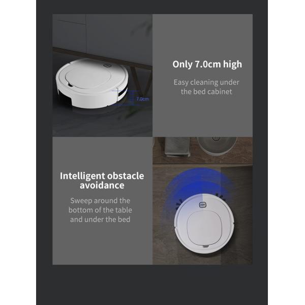 FCC Robot Vacuum For High Pile Carpet Outlet White Floor Mopping Robot