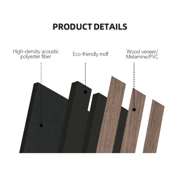 Wooden Slat Acoustic Panels for Sound Absorption Decorative Interior Wall Covering for Living Room Bedroom Office