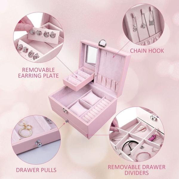 Travel Friendly Leather Jewelry Set Packaging Box Custom Logo For Rings And Necklaces