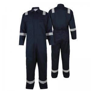 China Lightweight Hi Vis Fire Retardant Coveralls Cotton Navy Blue Anti Safety Uniform Welder Fire Resistant Apparel on sale