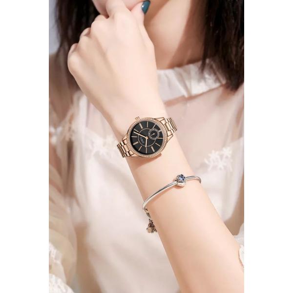 3ATM Waterproof Japan PC21S Alloy Quartz Watch 18k Gold IP30