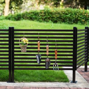 Cheap Black Powder Coating Iron Tubular Metal Fence Spearhead Design wholesale