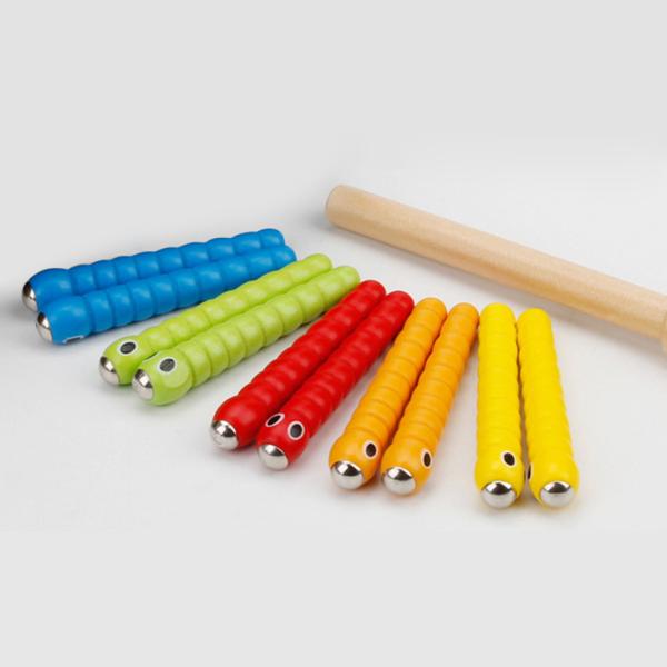 Wooden Bug Catching Game 5 Worms 1 Wooden Toys Accessories Montessori Educational Toys