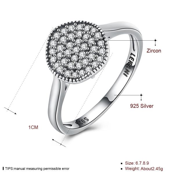 Fashion Ring Zircon Diamonds Stone 925 Sterling Silver Engagement Wedding Band Ring For Women