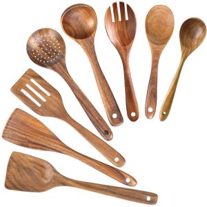 Cheap Nonstick Cooking Bamboo Kitchen Utensils Wooden Spoons Set wholesale
