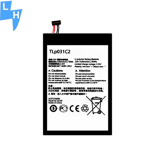 3100mAh TLp031C2 For Alcatel One Touch OT-8030/B Lithium Polymer Mobile Phone Battery