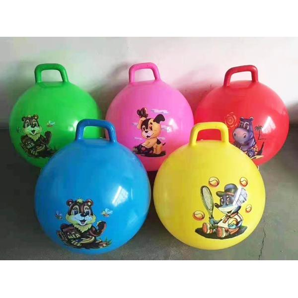 Kids' Bouncy Jumping Ball with Rubber Handle 18''-24'' Diameter and Customized Design